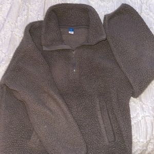 Sherpa brown quarter zip